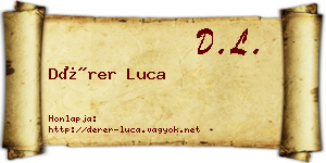 Dérer Luca névjegykártya